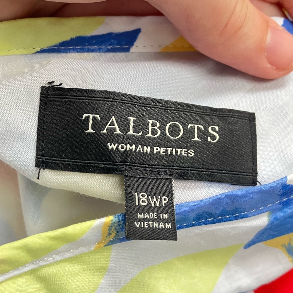 Talbots Woman Petites Colorful Floral Fruit Print A-Line Skirt Women's Size 18WP - Picture 4 of 5